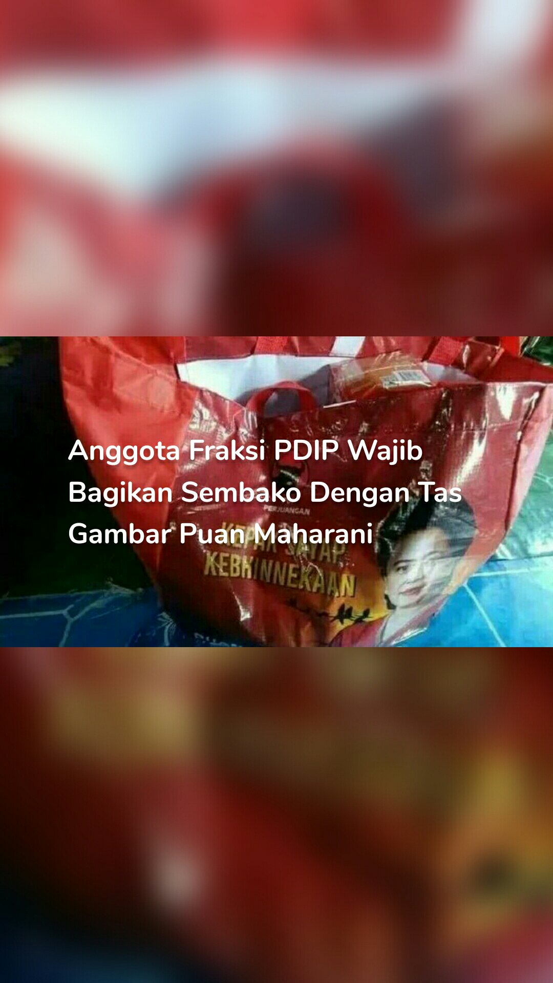 Anggota Fraksi PDIP Wajib Bagikan Sembako Dengan Tas Gambar Puan Maharani